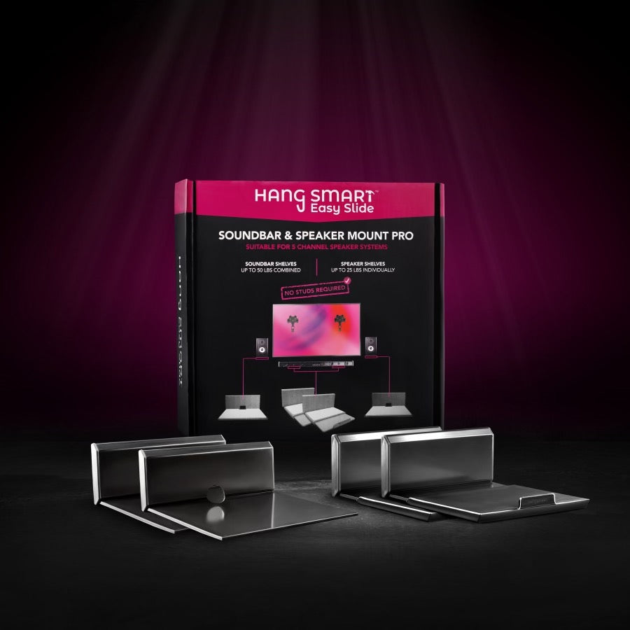 HangSmart Full Audio & Visual Bundle soundbar and speaker shelf products