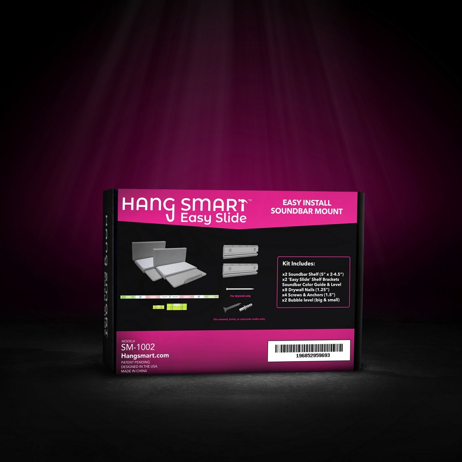 HangSmart Screen & Sound Bundle back of box