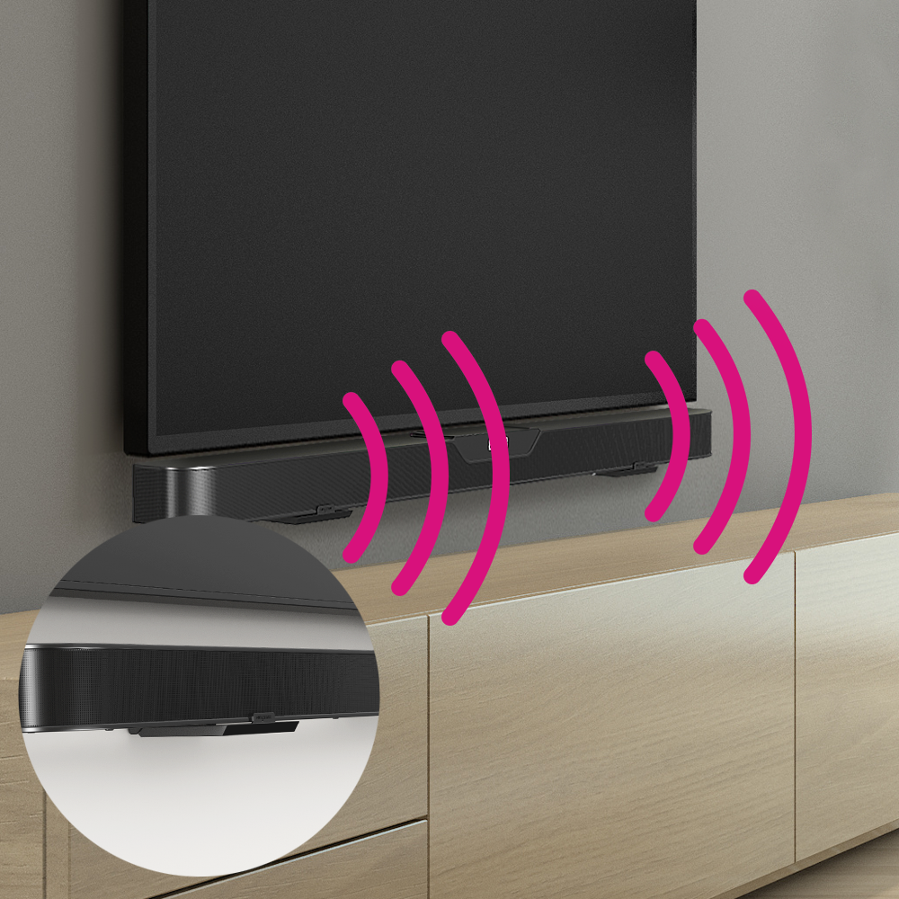 HangSmart No Stud Soundbar Mount Single shelf closeup