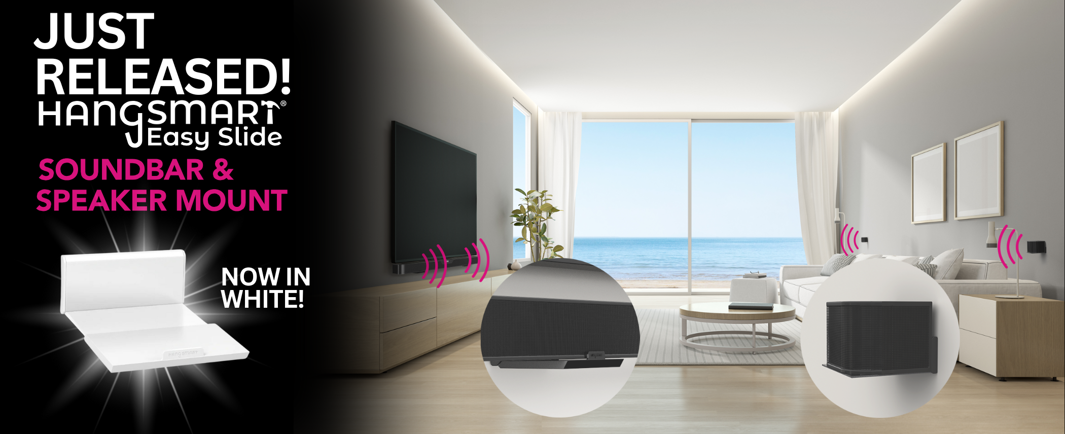 HangSmart Soundbar and speaker banner