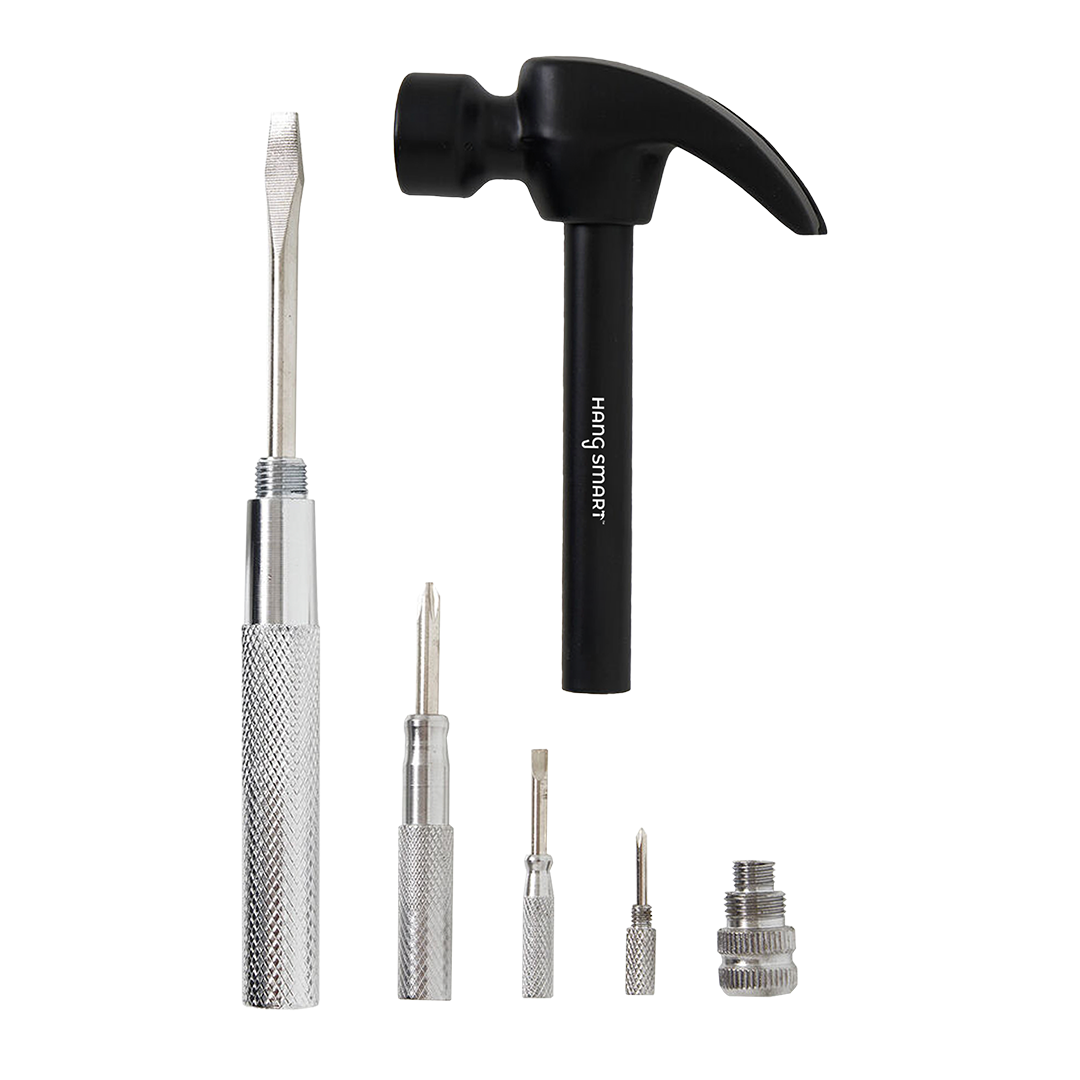 HangSmart Multi-Functional Hammer (with 4 interchangeable screw heads)