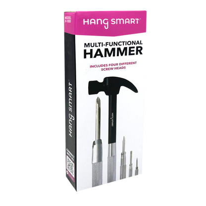 HangSmart Multi-Functional Hammer (with 4 interchangeable screw heads)