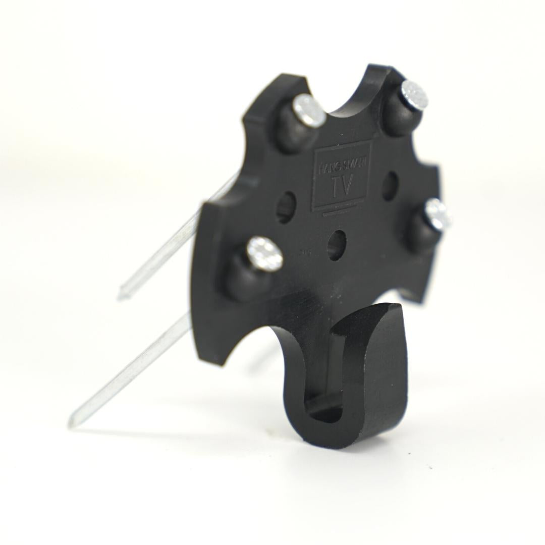 HangSmartTV No Stud DIY TV Mount mounting bracket with demonstration of the 45 degree angle nails