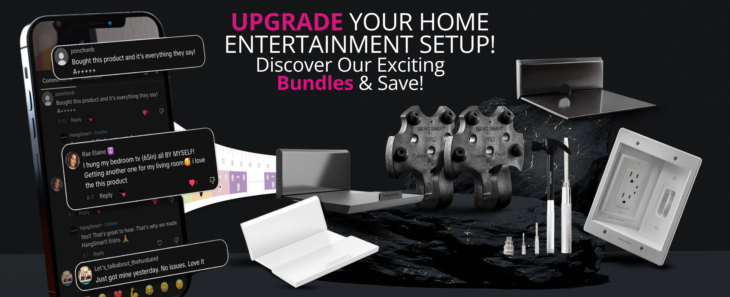 HangSmart No Stud DIY Mount Bundles
