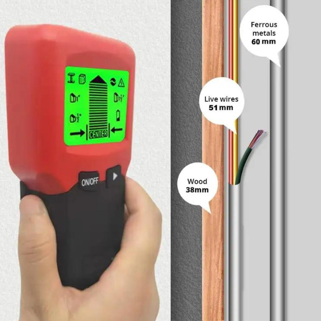 hangsmart stud finder specifications on ability to find wires in walls